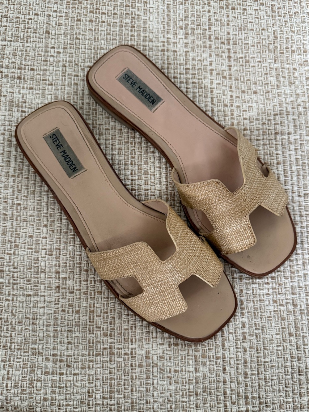 Steve Madden Raffia Slide Sandals sz 10